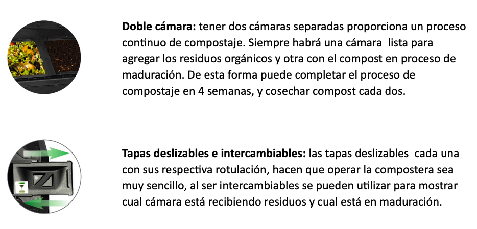Compostera giratoria de plástico reciclado modelo KS-100 - Imagen 7